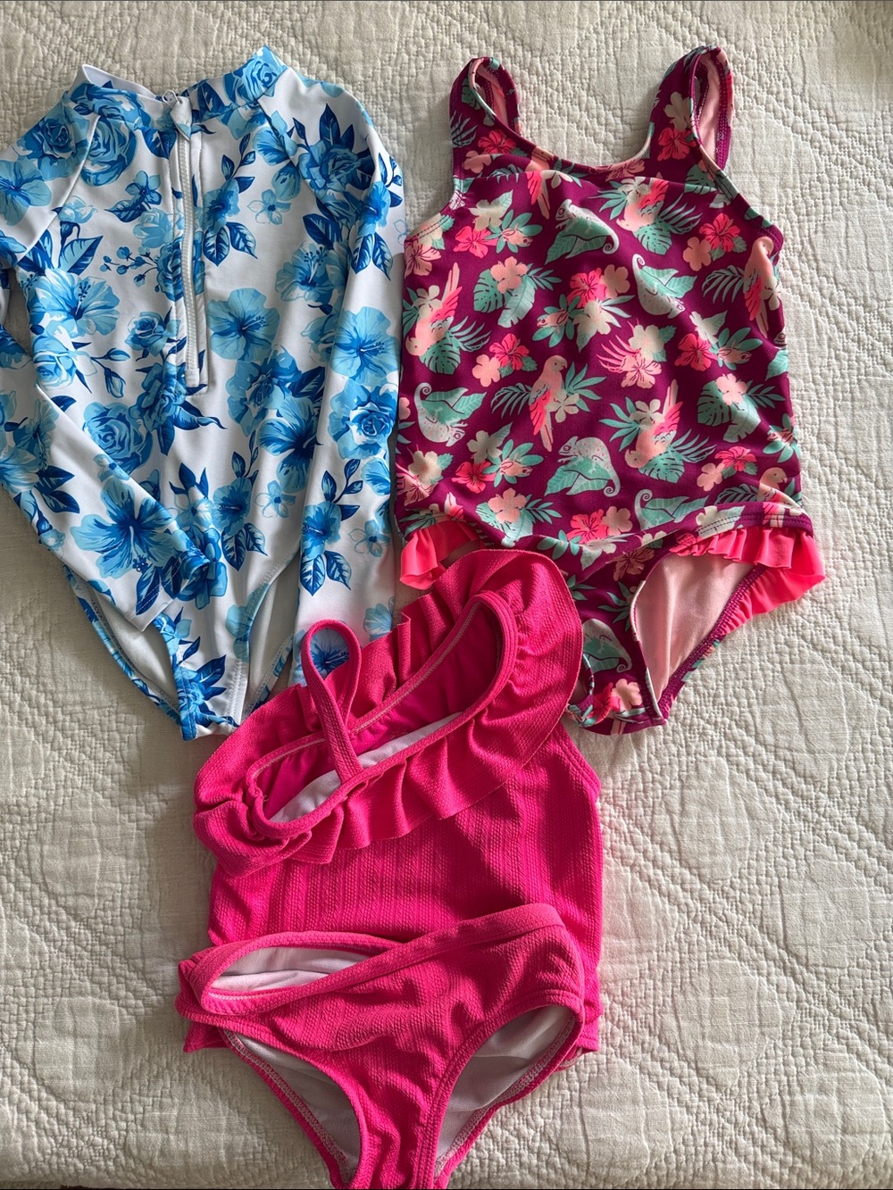 Bmagical rash-guard  Swimsuit Toddler Girls Bundle of 3 pcs size 4T Floral Print